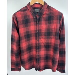 Eddie‎ Bauer Classic Buffalo Plaid Flannel Long Sleeve Button Shirt Mens 2XL Red